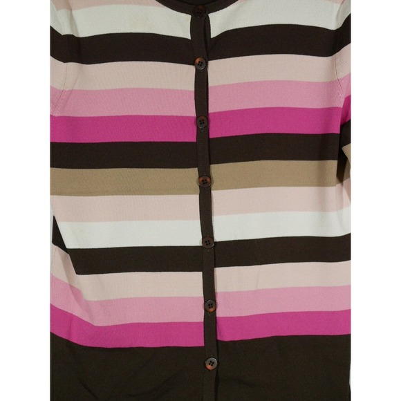VTG Talbots Multicolor Neapolitan Striped Button Down Top Size M - Picture 4 of 9